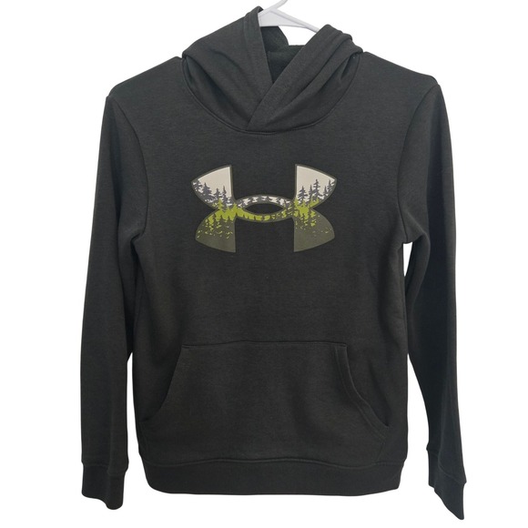 Under Armour Other - Under Armour Youth Medium Black Camo Logo Hoodie Pullover Fleece Sweatshirt